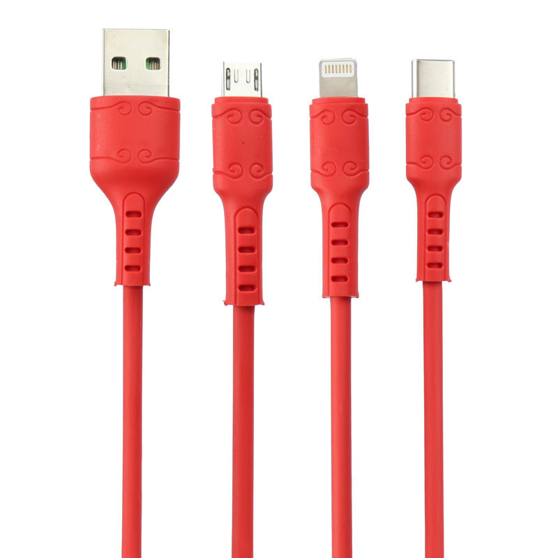 کابل ۳ سر فست شارژ Viaking YTS02 1.2m