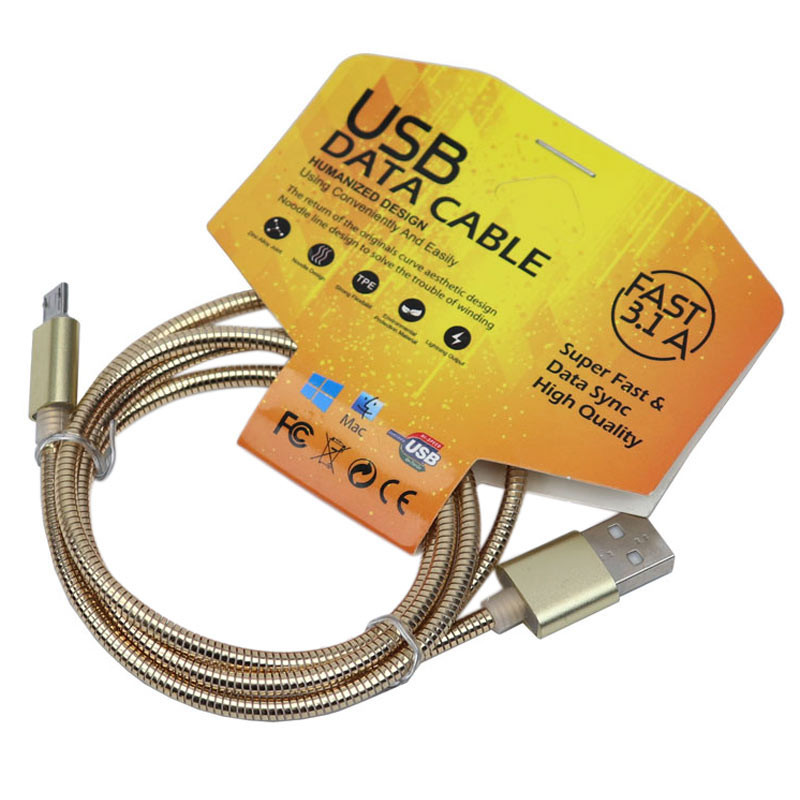 کابل میکرو یو اس بی فست شارژ USB Data Cable 3.1A 1m تمام فلزی