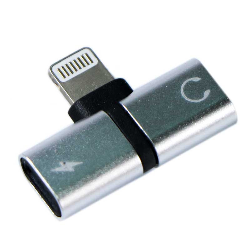 مبدل ۱ به ۲ Lightning هندزفری و شارژر