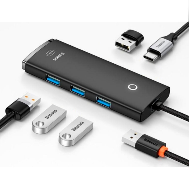 هاب 5 پورت USB3.0 باسئوس Lite Series WKQX03000