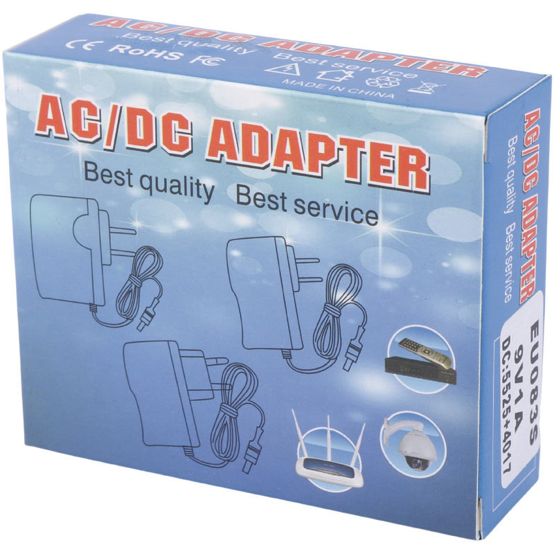 آداپتور برق GSSY-0910 EU083S 1A 9V فیش بزرگ