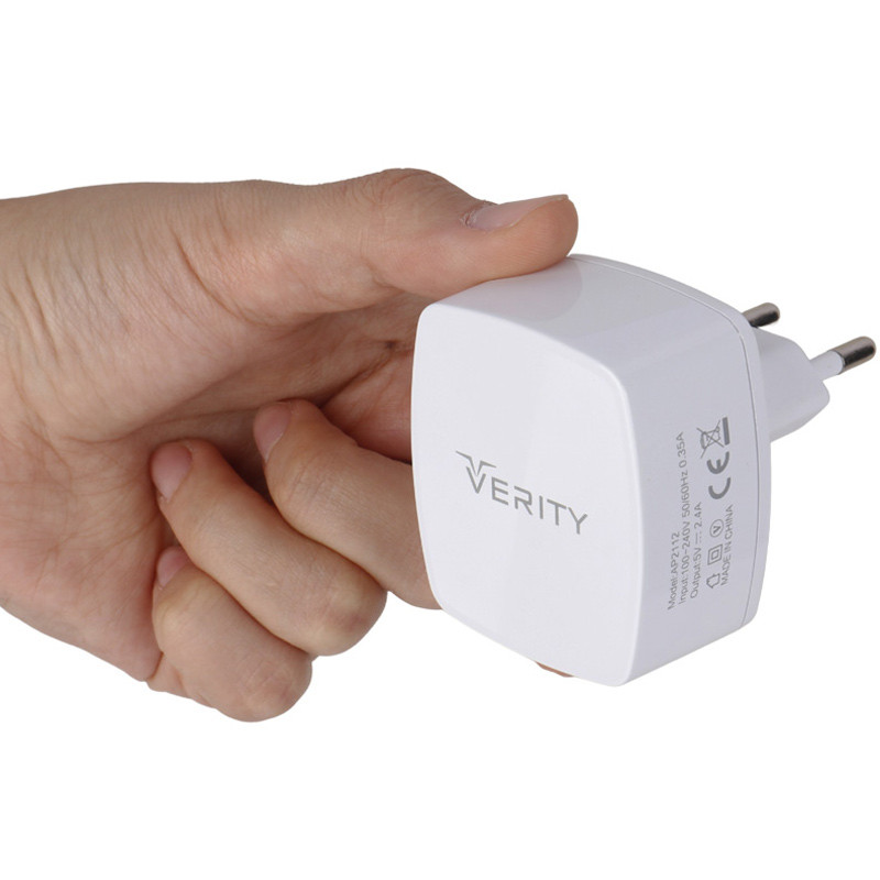 شارژر دیواری Verity AP 2112 2Port + کابل میکرو یو اس بی