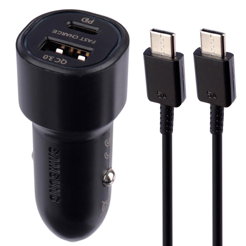 Samsung EP-L1100A+C QC 3A PD 25W Car Charger With Type-C Cable