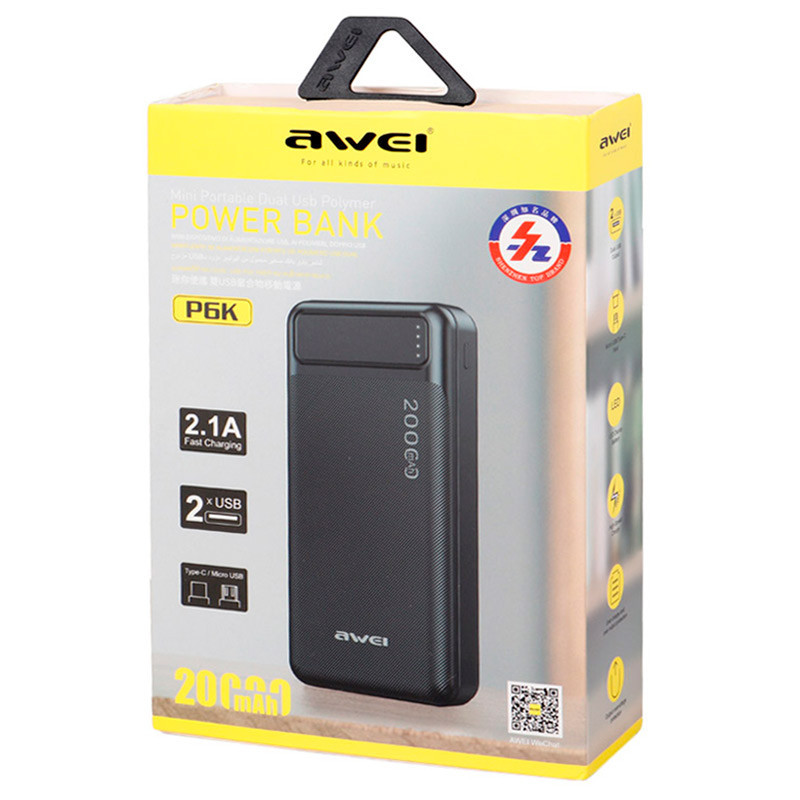 پاوربانک فست شارژ اوی P6K 10.5W ظرفیت 20000 میلی آمپر ساعت