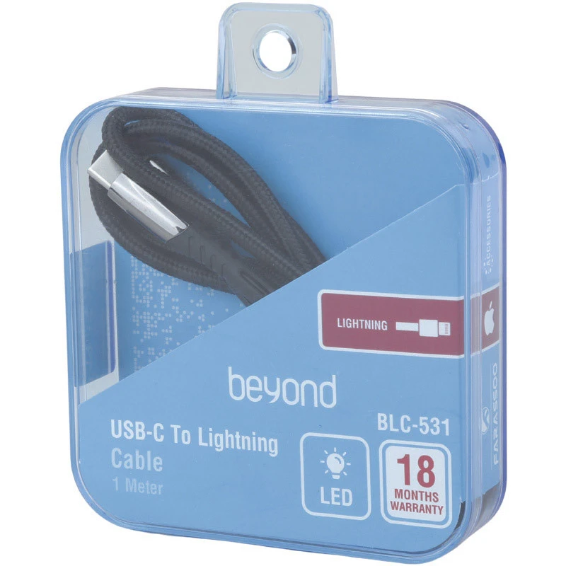 کابل تبدیل فست شارژ Beyond BLC-531 Lightning To Lightning 3A PD 27W 1m