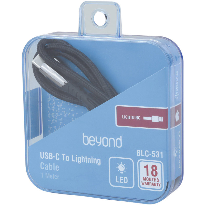 کابل تبدیل فست شارژ Beyond BLC-531 Lightning To Lightning 3A PD 27W 1m