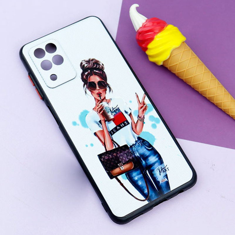قاب فانتزی طرحدار دخترانه محافظ لنزدار Samsung Galaxy A12 سری R