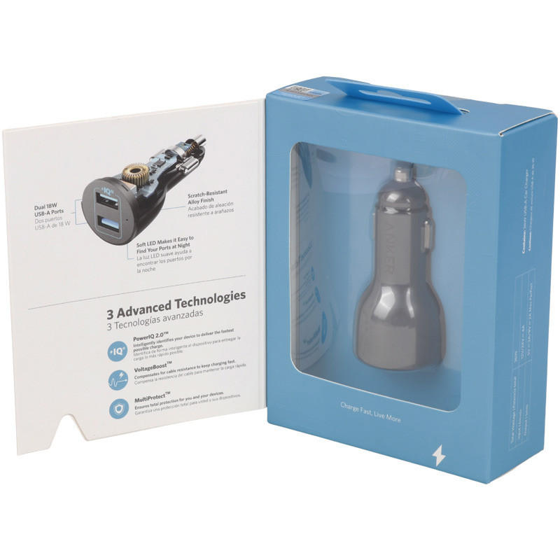 شارژر فندکی فست شارژ Anker PowerDrive 3 A2729 QC3.0 PD 3A 36W