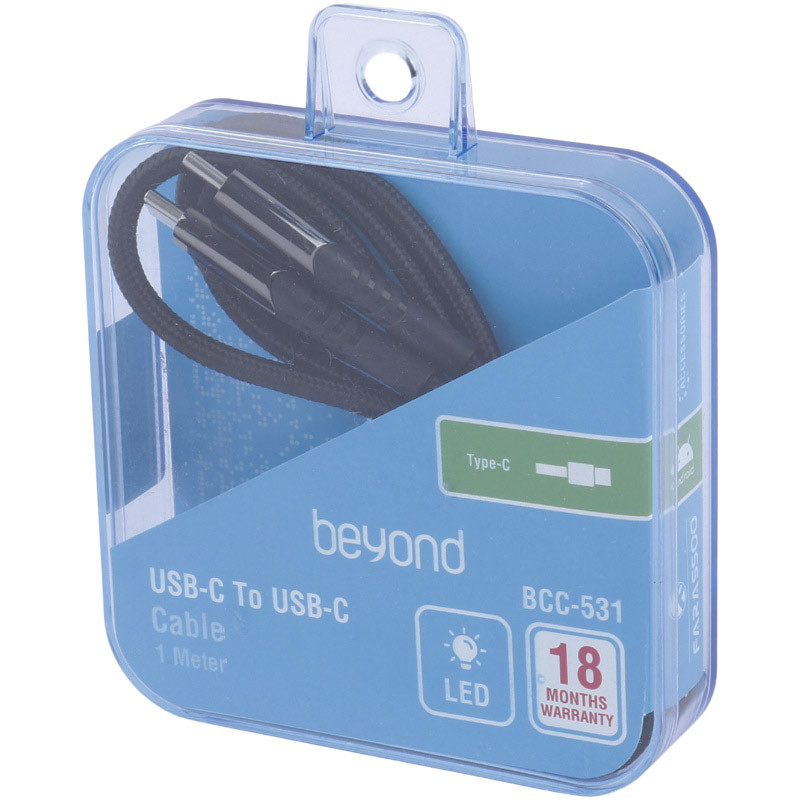 کابل تبدیل فست شارژ Beyond BCC-531 Type-C To Type-C 3A 60W 1m