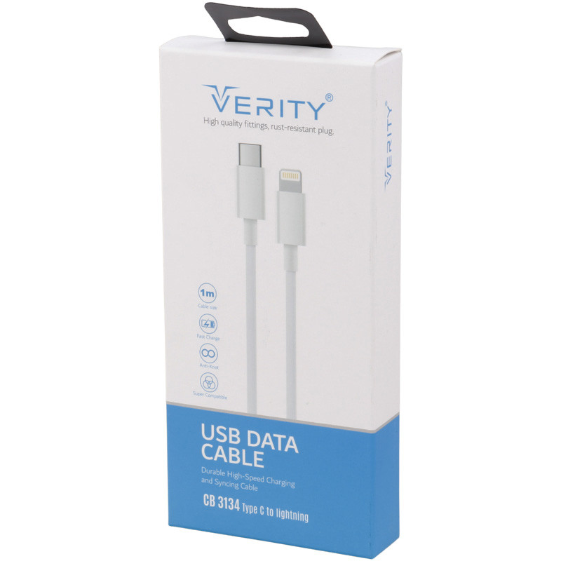 کابل تبدیل فست شارژ Verity CB 3134 Type-C To Lightning 1m