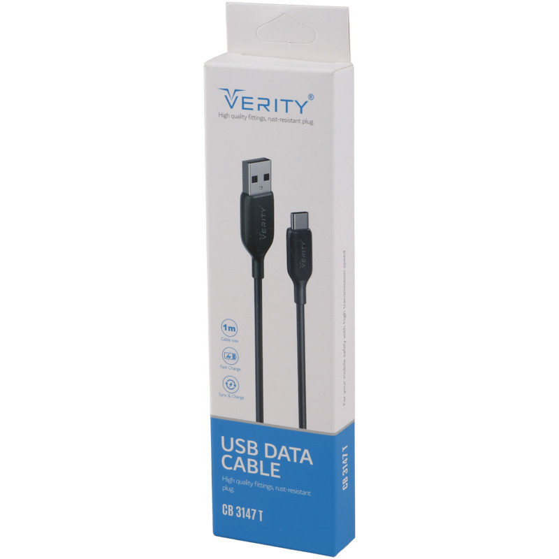 کابل تایپ سی فست شارژ Verity CB 3147T 1m