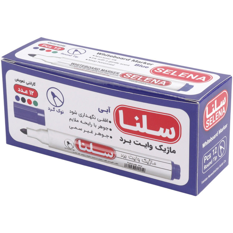 ماژیک وایت برد سلنا نوک گرد Selena PS124 بسته ۱۲ عددی