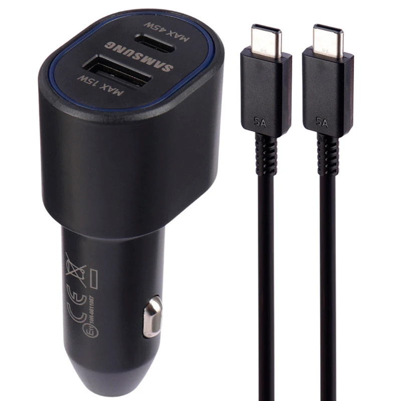 شارژر فندکی فست شارژ Samsung EP-L5300 QC PD3.0 3A 45W + کابل تایپ سی