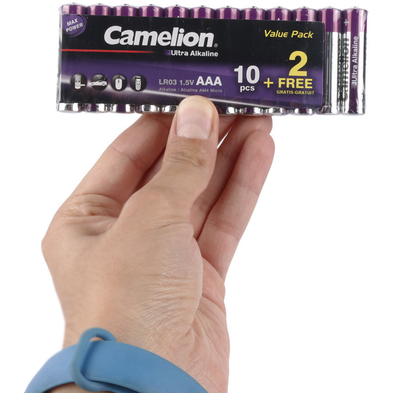 پک 2+10 باتری نیم قلمی Camelion Ultra Alkaline LR03 AM4 1.5V AAA