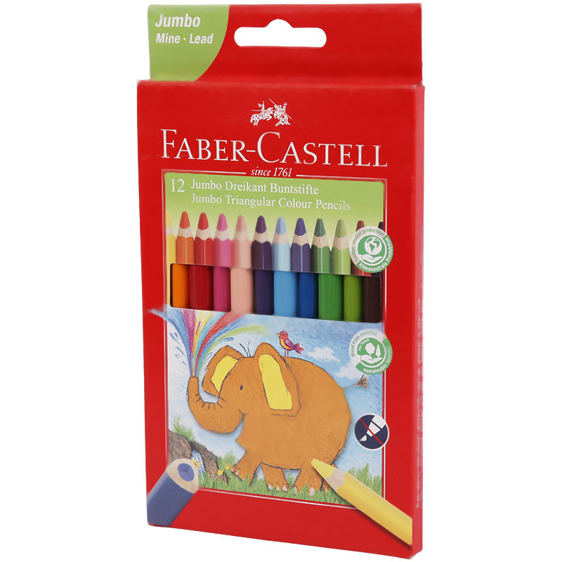 مداد رنگی 12 رنگ فابر کاستل Faber-Castell Jumbo 116501