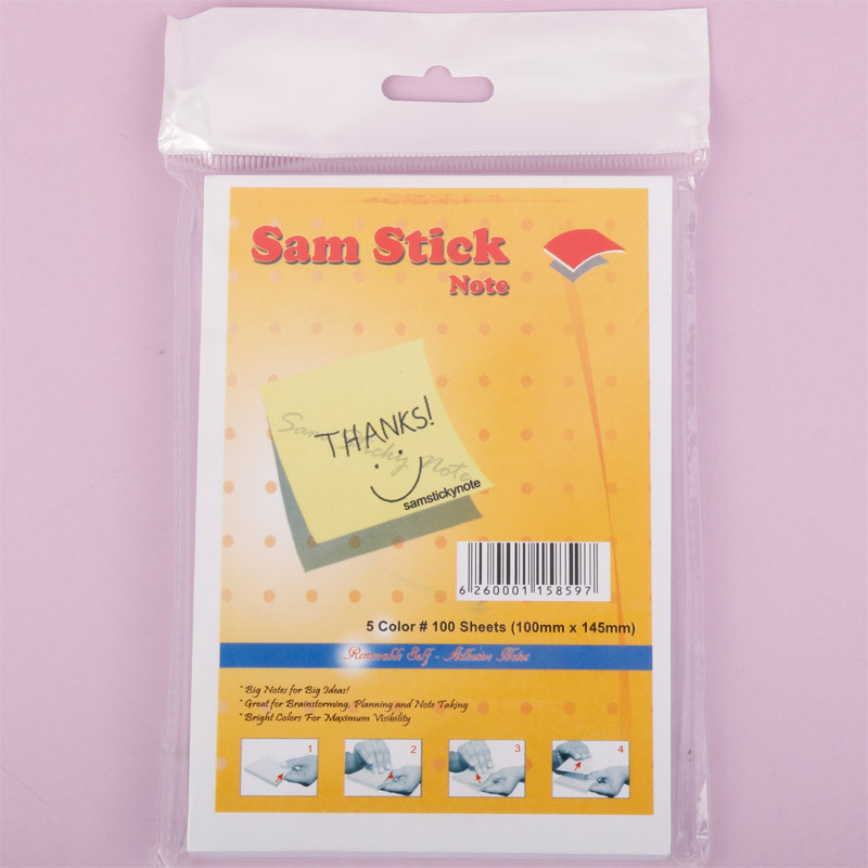 کاغذ یادداشت چسب دار Sam Stick Note 14.5*10cm بسته 100 برگی