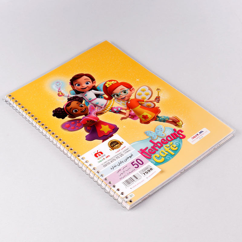 دفتر سیمی 50 برگ طرح کارتونی دخترانه نهال آلما کد 7598