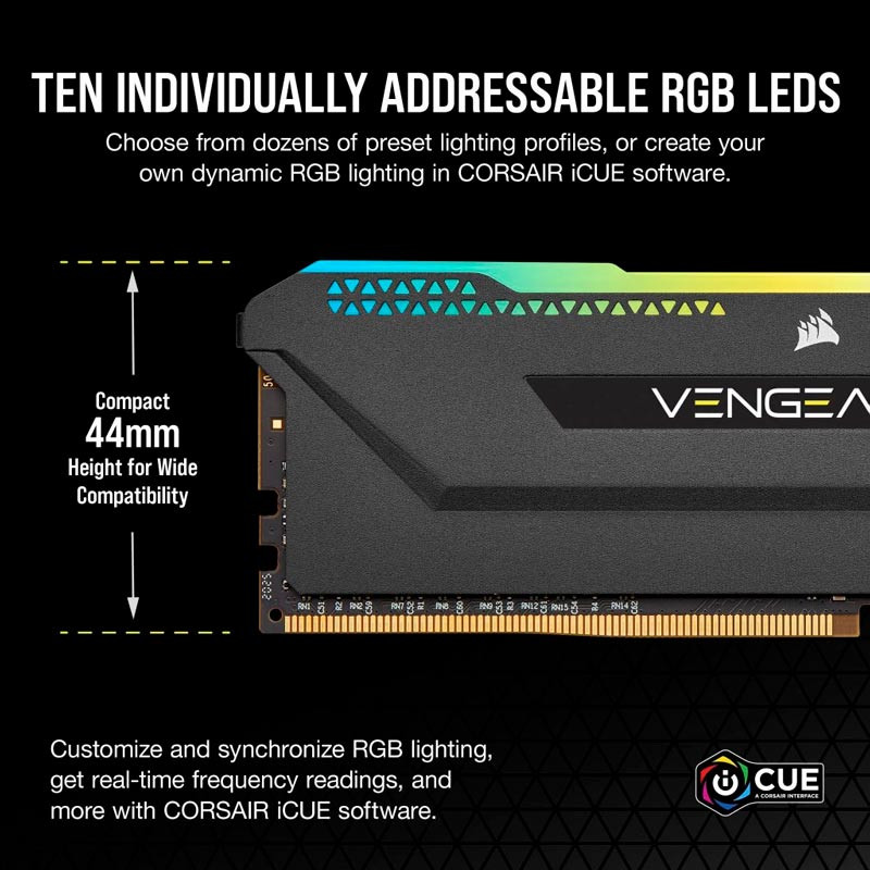 رم کامپیوتر Corsair Vengeance RGB Pro SL DDR4 32GB 3600MHz CL18 Dual