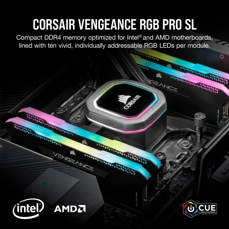 رم کامپیوتر Corsair Vengeance RGB Pro SL DDR4 32GB 3600MHz CL18 Dual