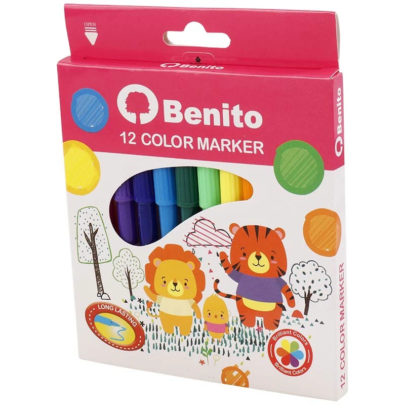 ماژیک نقاشی 12 رنگ بنیتو Benito B-2028