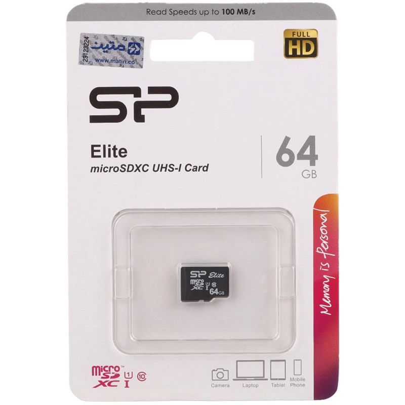 رم میکرو ۶۴ گیگ سیلیکون پاور Silicon Power Elite V10 U1 C10 100MB/s
