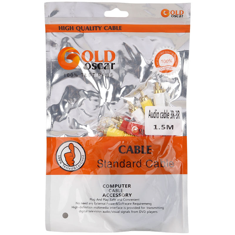 کابل ۳ به ۳ Gold Oscar AV RCA 1.5m