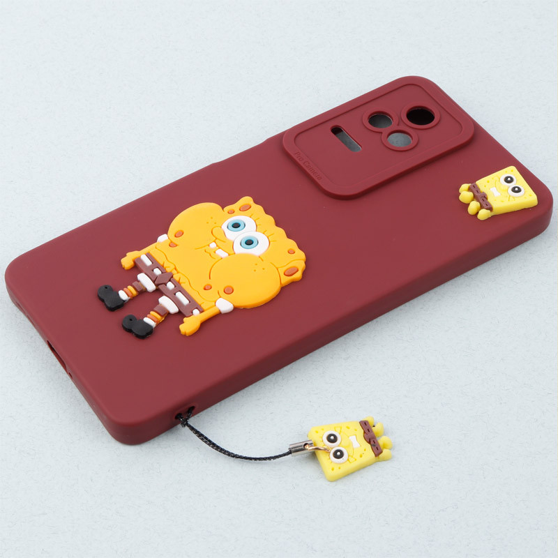قاب عروسکی برجسته محافظ لنزدار Xiaomi Poco F4 + آویز