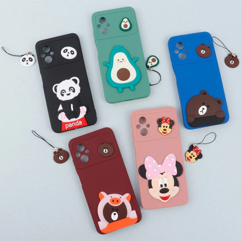 قاب عروسکی برجسته محافظ لنزدار Xiaomi Poco M5 / M5 (India) + آویز