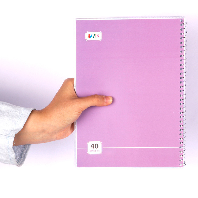 دفتر سیمی 40 برگ ساده رنگی هاوین کد 8411