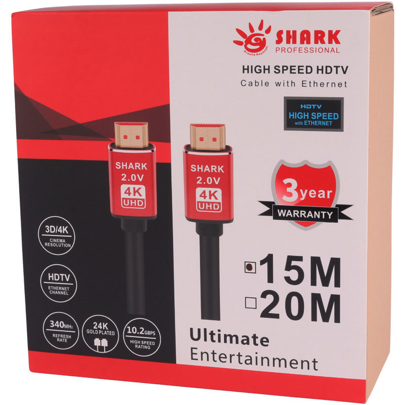 کابل Shark HDMI v2.0 4K 15m