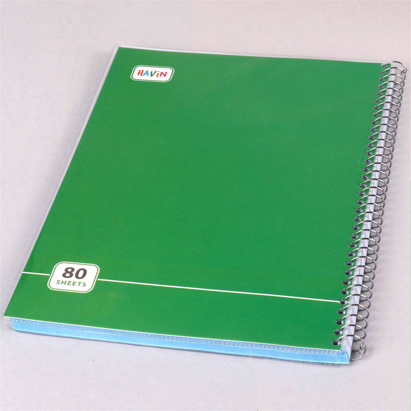 دفتر سیمی 80 برگ ساده رنگی هاوین کد 8811