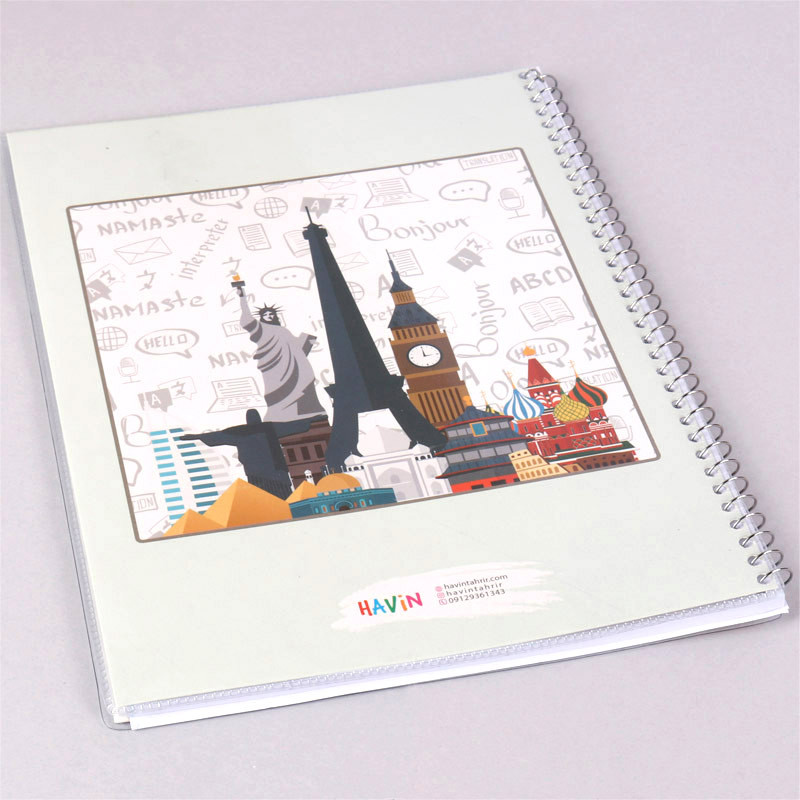 دفتر سیمی 40 برگ 2 خط هاوین کد 8440
