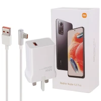 شارژر دیواری فست شارژ Xiaomi Redmi Note 12 Pro 5A PD 55W سرجعبه + کابل تایپ سی و جعبه گوشی