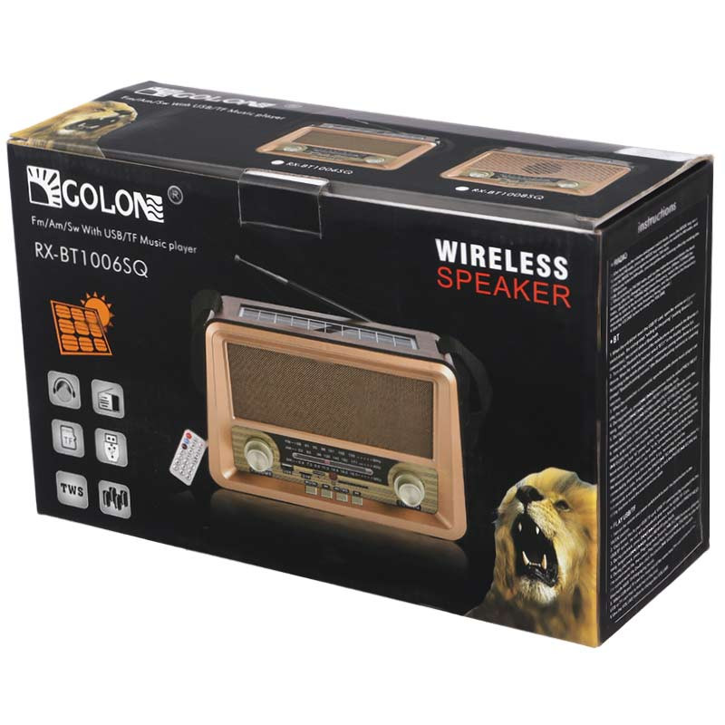 رادیو اسپیکر بلوتوثی رم و فلش خور Golon RX-BT1006SQ + ریموت کنترل