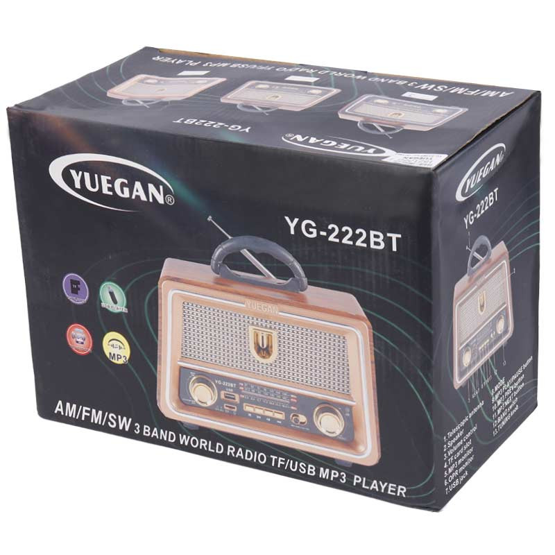 رادیو اسپیکر بلوتوثی رم و فلش خور Yuegan YG-222BT + ریموت کنترل