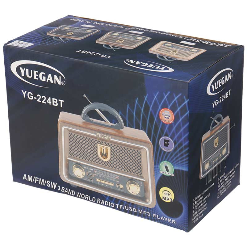 رادیو اسپیکر بلوتوثی رم و فلش خور Yuegan YG-224BT + ریموت کنترل