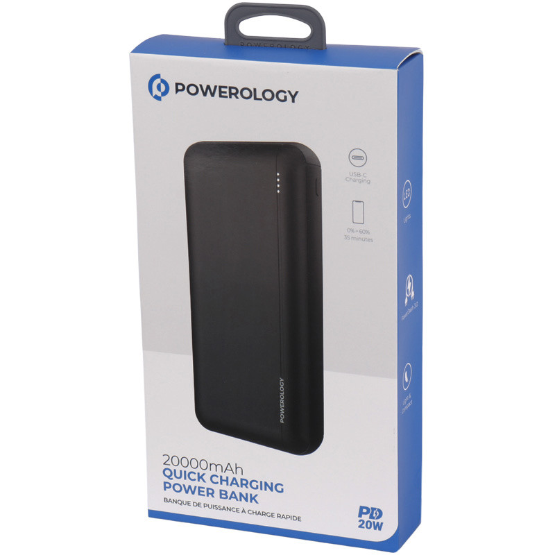 پاور بانک فست شارژ 20000 پاورولوجی Powerology PPBCHA15 QC3.0 PD 20W