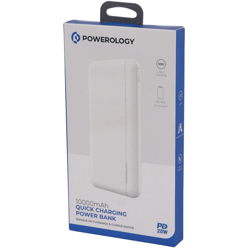 پاور بانک فست شارژ 10000 پاورولوجی Powerology PPBCHA14-WH QC3.0 PD 20W