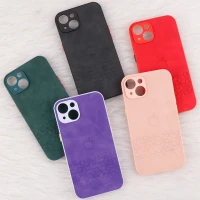قاب چرمی طرحدار Smartphone محافظ لنزدار iPhone 13