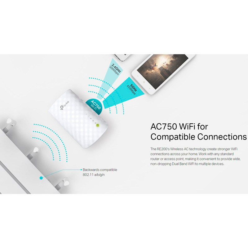 توسعه دهنده شبکه بی سیم TP-Link RE200 AC750