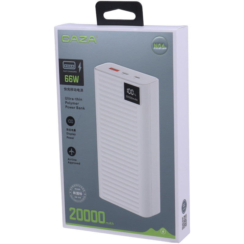 پاوربانک فست شارژ 20000 کی زا Caza NO6s 66W