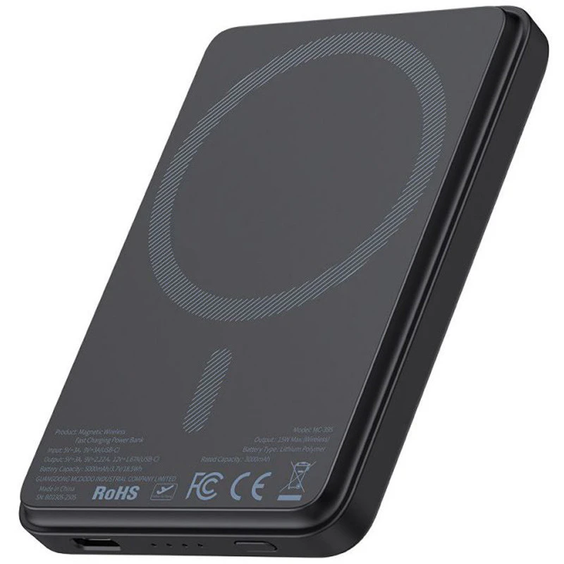 پاور بانک بی سیم فست شارژ مک دودو MC-395 PD 15W ظرفیت 5000 میلی آمپر ساعت