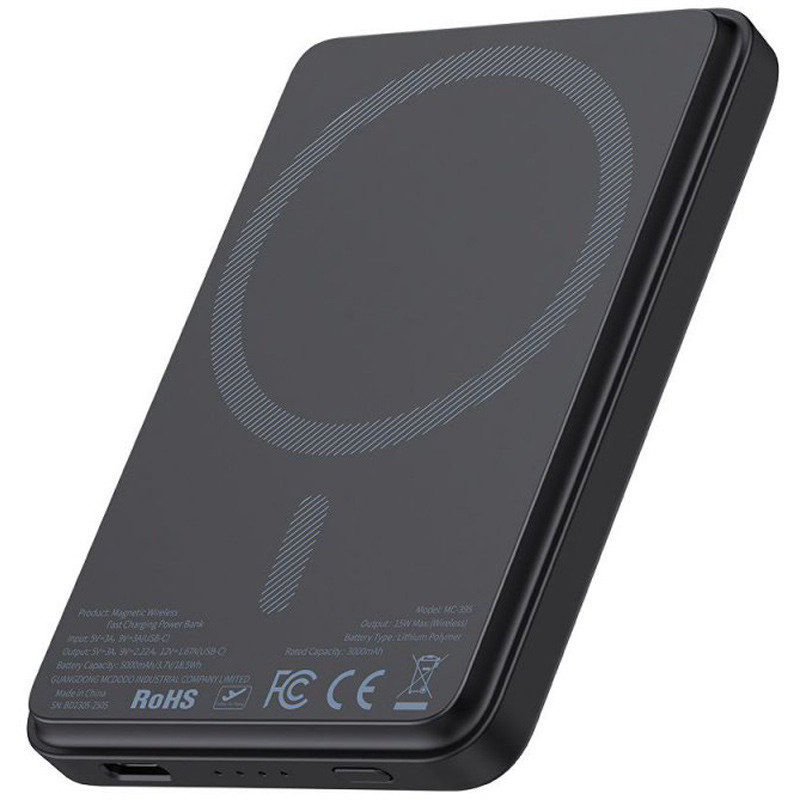 پاور بانک بی سیم فست شارژ مک دودو MC-395 PD 15W ظرفیت 5000 میلی آمپر ساعت