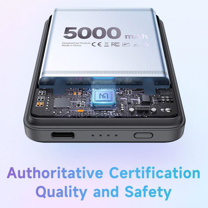 پاور بانک بی سیم فست شارژ مک دودو MC-395 PD 15W ظرفیت 5000 میلی آمپر ساعت