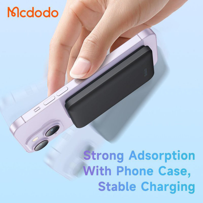 پاور بانک بی سیم فست شارژ مک دودو MC-395 PD 15W ظرفیت 5000 میلی آمپر ساعت