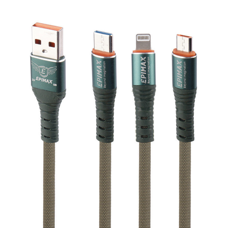 کابل ۳ سر فست شارژ Epimax EC-38 5A 1.2m