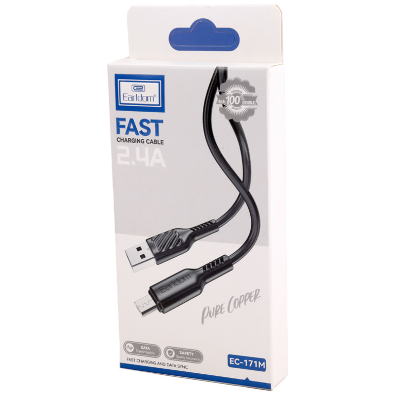 کابل میکرو یو اس بی فست شارژ Earldom EC-171M 2.4A 1m