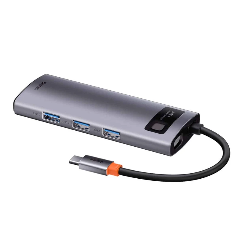 هاب 5 پورت Type-C باسئوس Metal Gleam Series WKWG020013