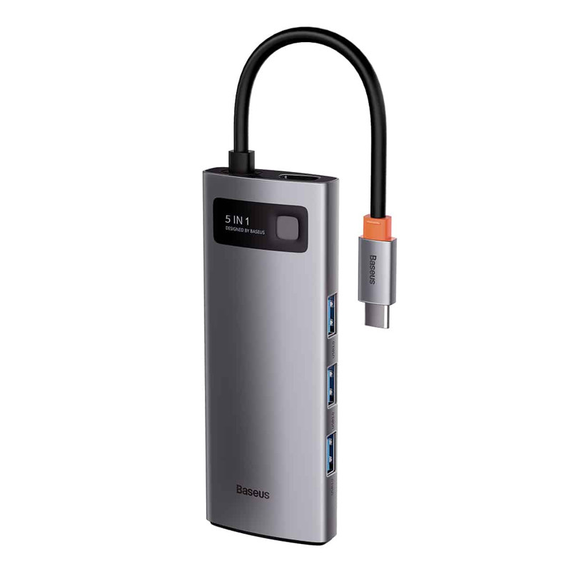 هاب Baseus Metal Gleam Series WKWG020013 Type-C To USB3.0/HDMI/Type-C PD