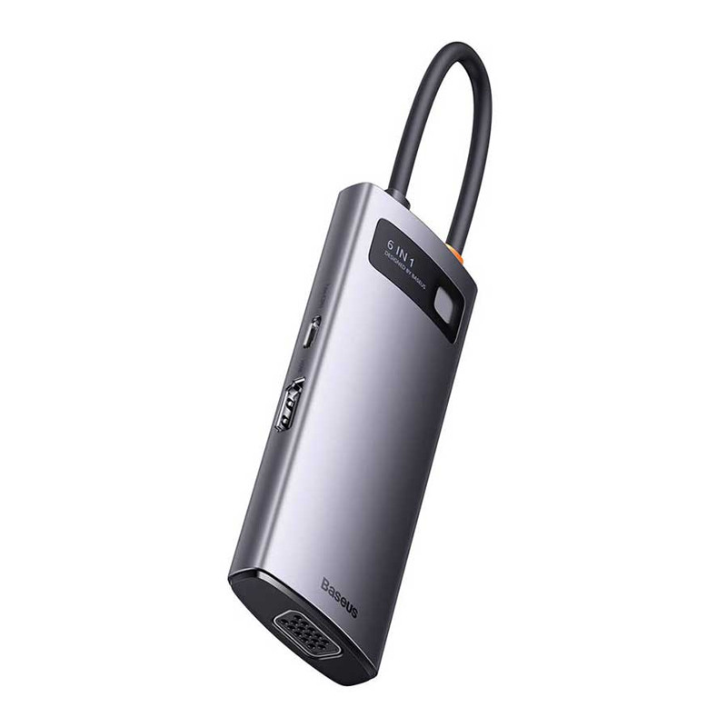 هاب 6 پورت Type-C باسئوس Metal Gleam Series WKWG030013